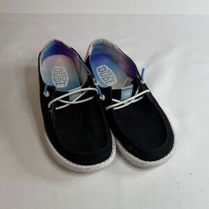 Hey Dude Kids Black and White Moccasins